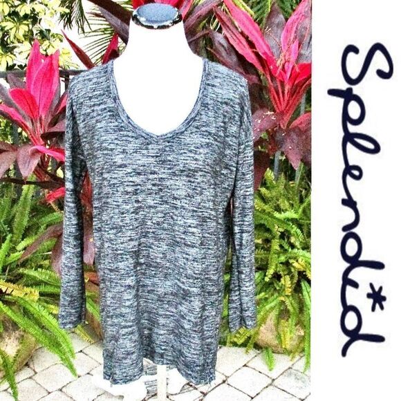 Splendid Marled Side Zip Top - Picture 1 of 7